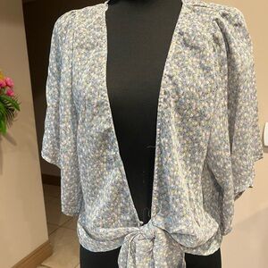 Floral Tie-Front Blouse
